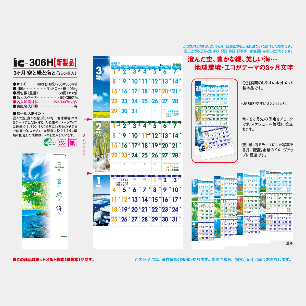 IC-306 3ヶ月 空と緑と海と(ミシン目入)