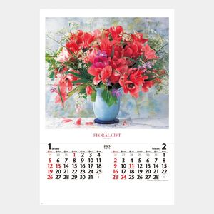 NK-408 【フィルム】花の贈り物 2025年版の名入れカレンダーを
