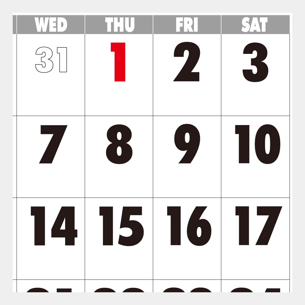 PR-501 コットン文字月表