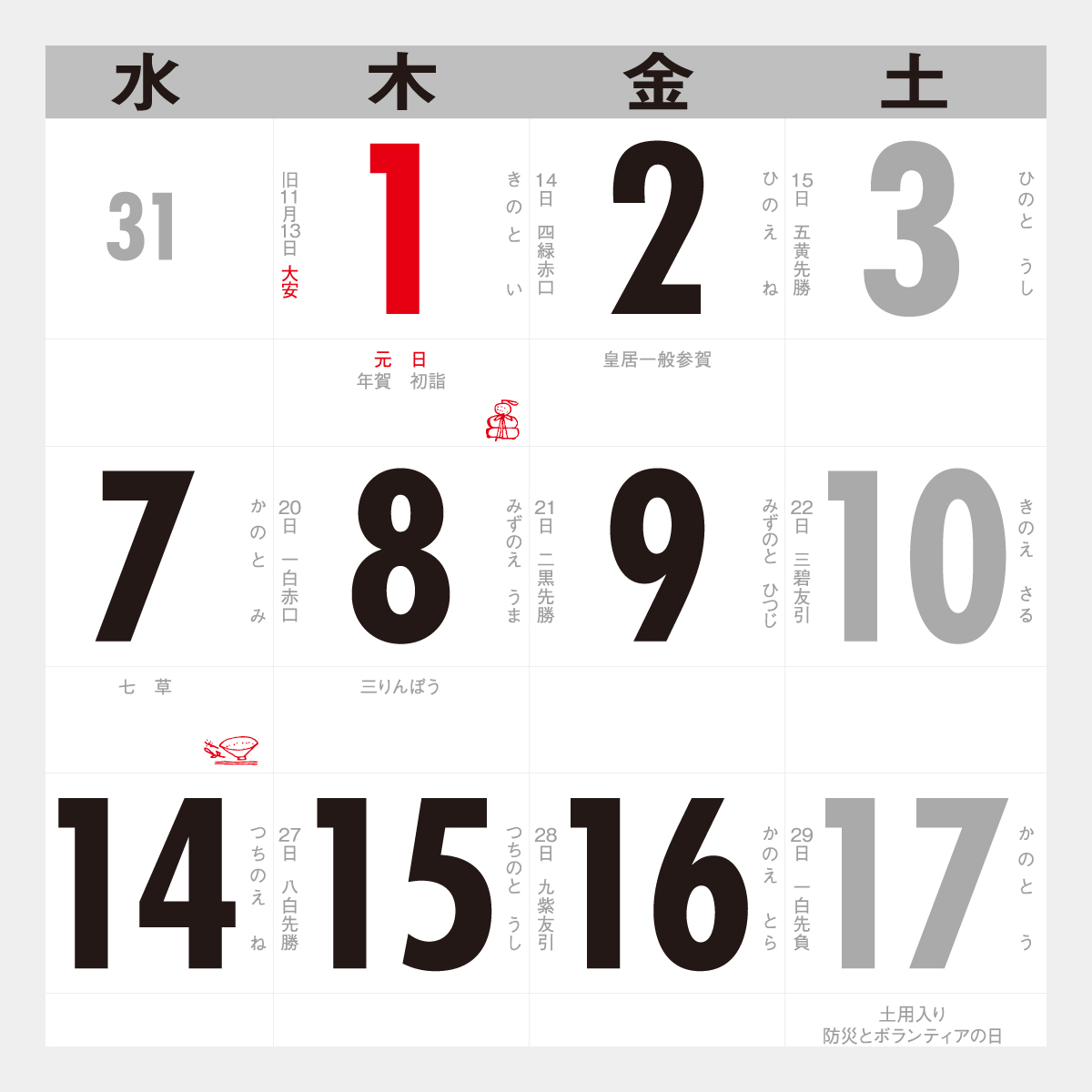 SP-101 101文字月表