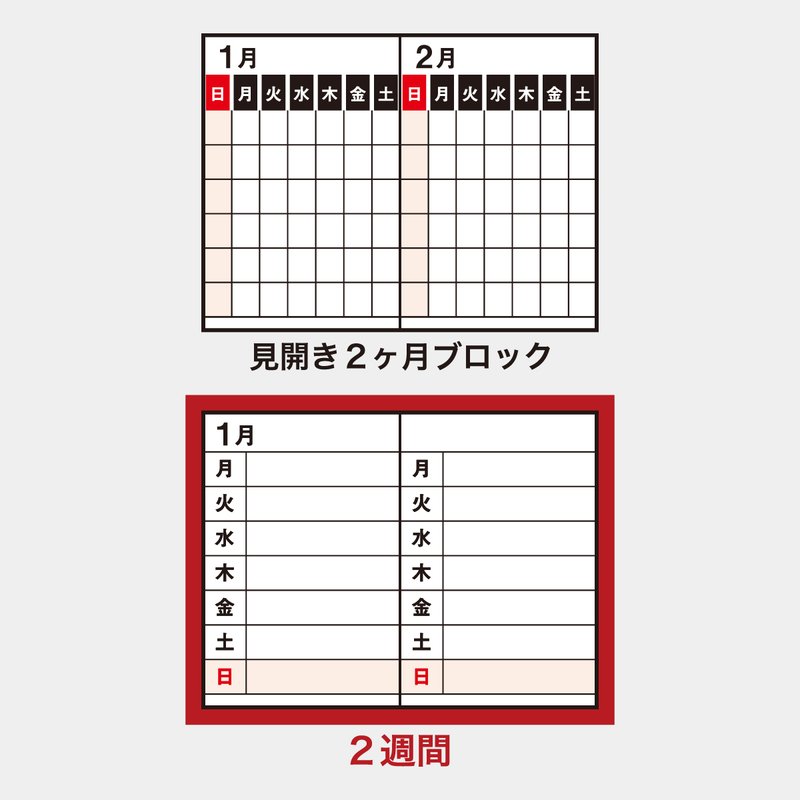 TD-154 ダイアリ― A5・2週間・リング
