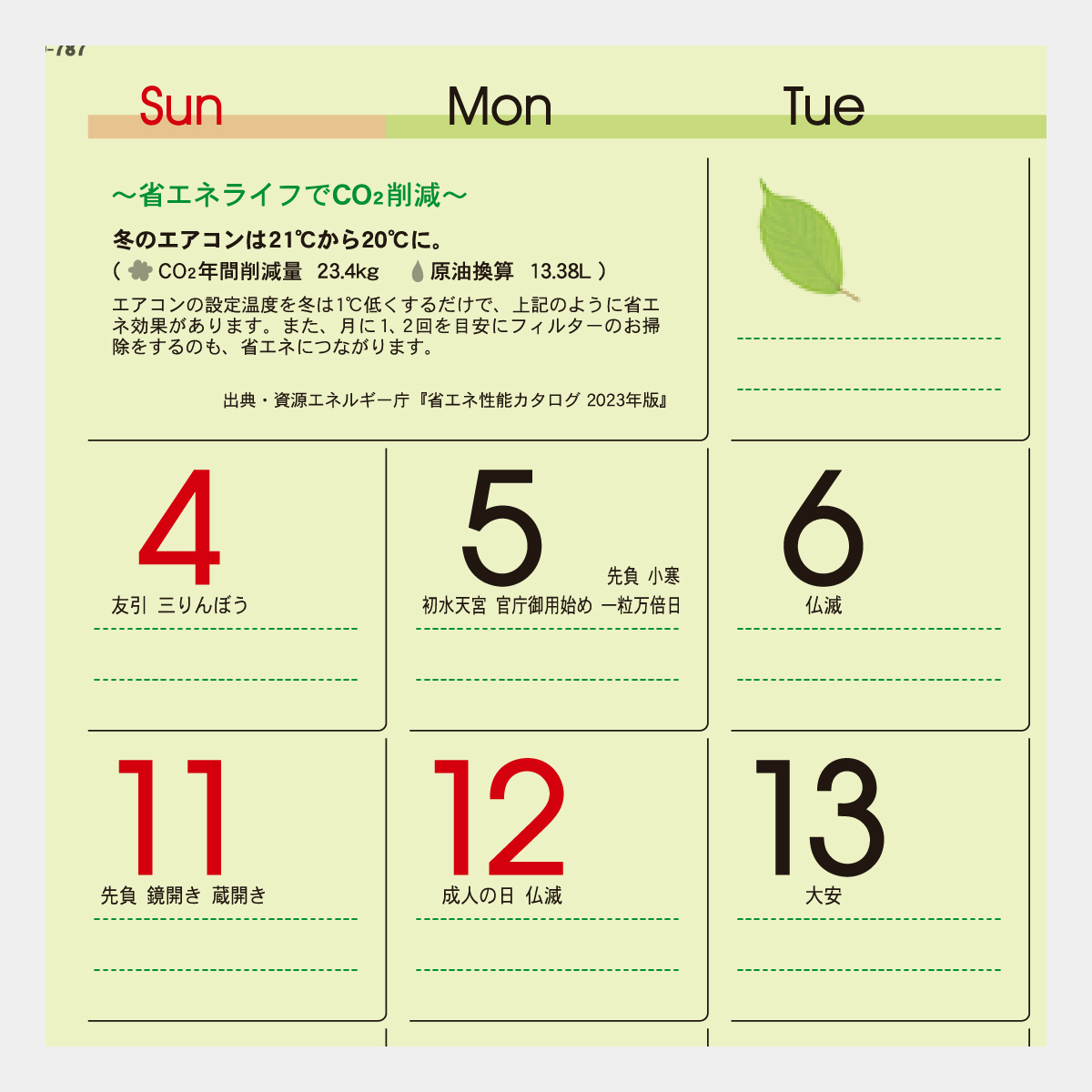 TD-787 グリーン3ヶ月eco(上から順タイプ)