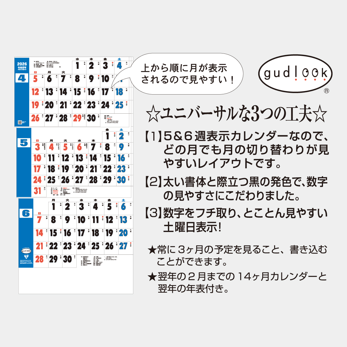 TD-794 グッドルック3ヶ月(日付マーカー付)-上から順-