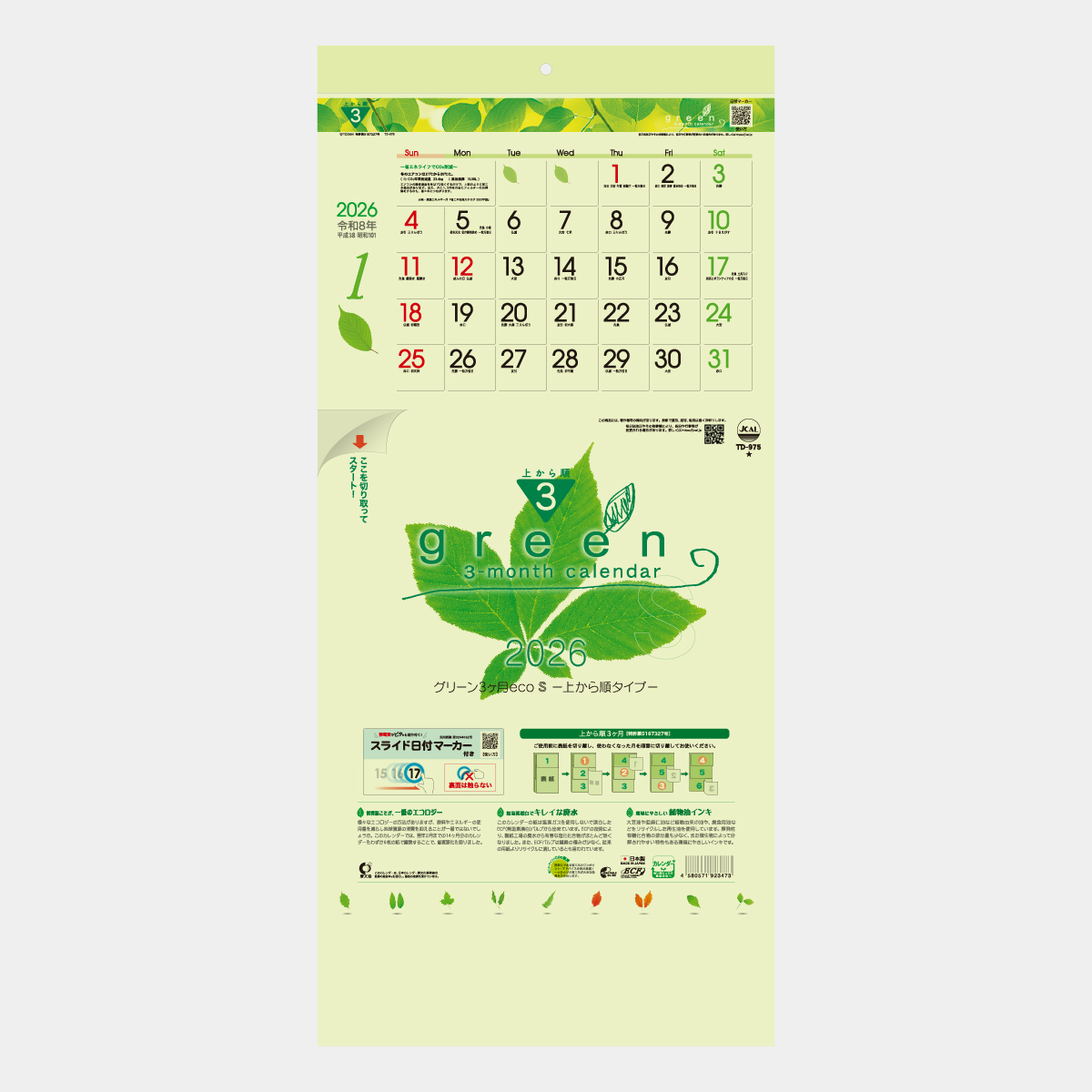 TD-975 グリーン3ヶ月eco S(上から順)