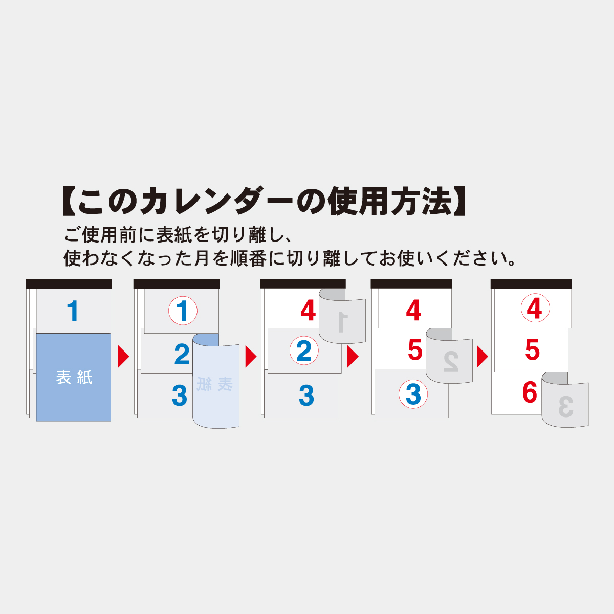 TD-981 カラー3ヶ月文字月表 S-上から順タイプ-