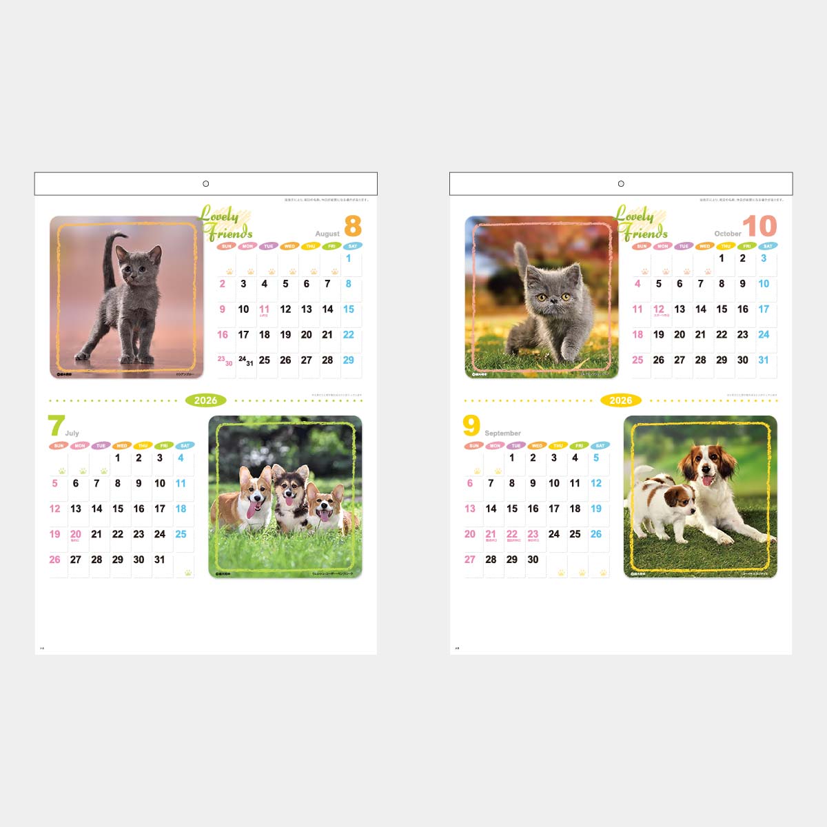 Xa 12 ラブリーフレンズ 犬猫 23年版の名入れカレンダーを格安で販売 名入れカレンダー印刷 Com
